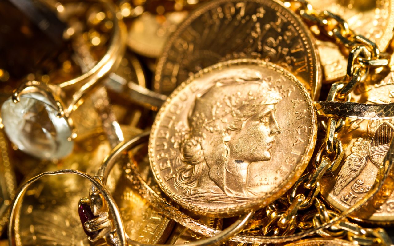 Twenty French Francs gold coins